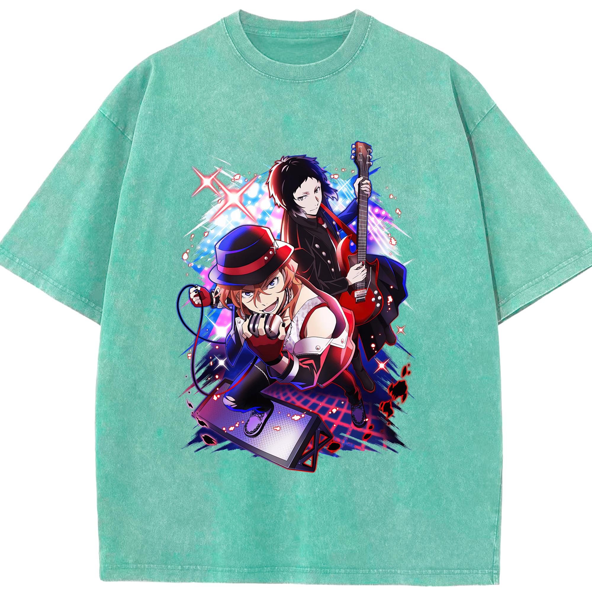 （画像用） 文豪ストレイドッグス Bungo Stray Dogs 綿100% ヴィンテージ風 半袖Tシャツ（フロントプリント）